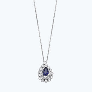 Sapphire Drop Diamond Necklace