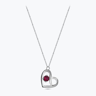 Red Stone Heart Gold Necklace