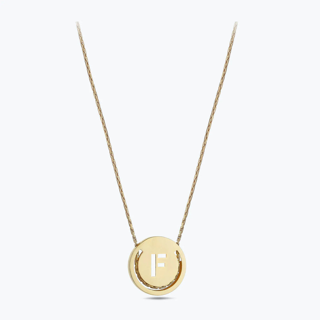 Letter F Gold Necklace