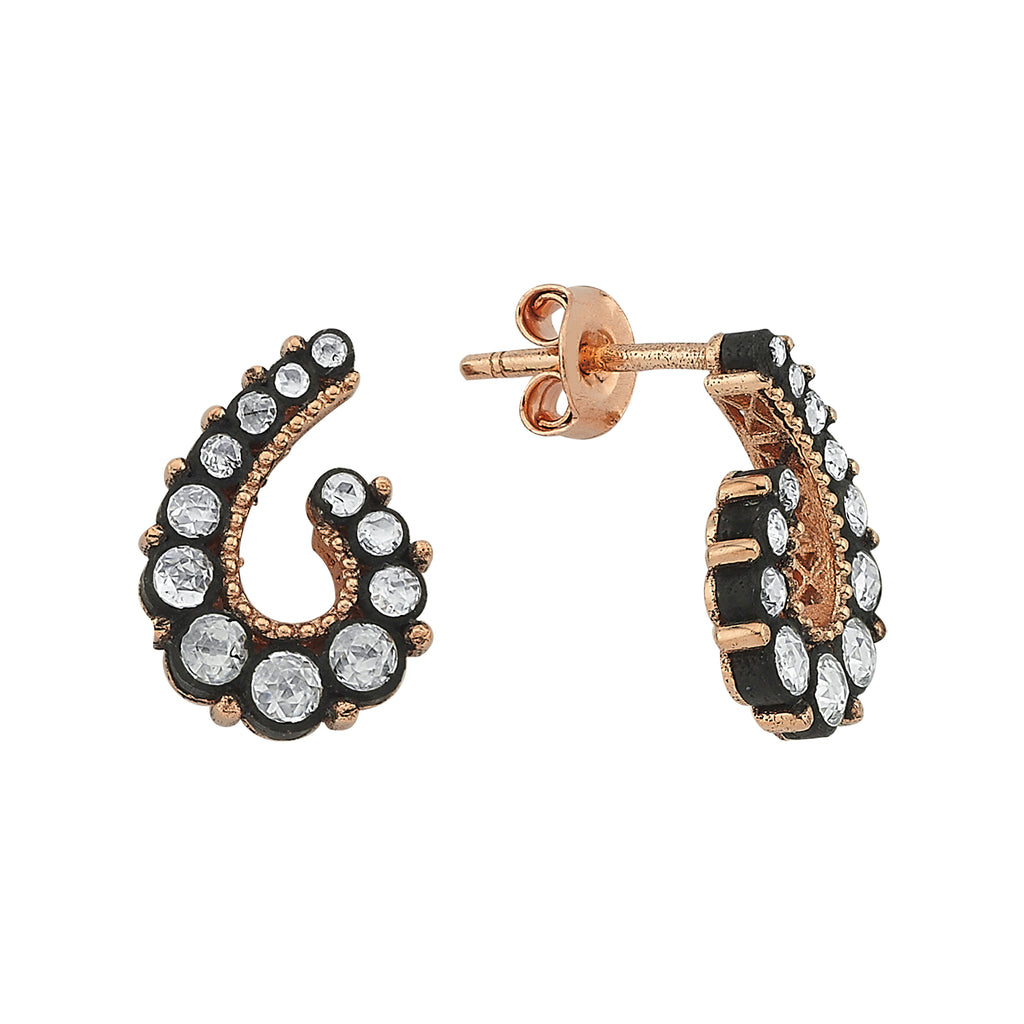 Boucles d'Oreilles Diamant Taille Rose