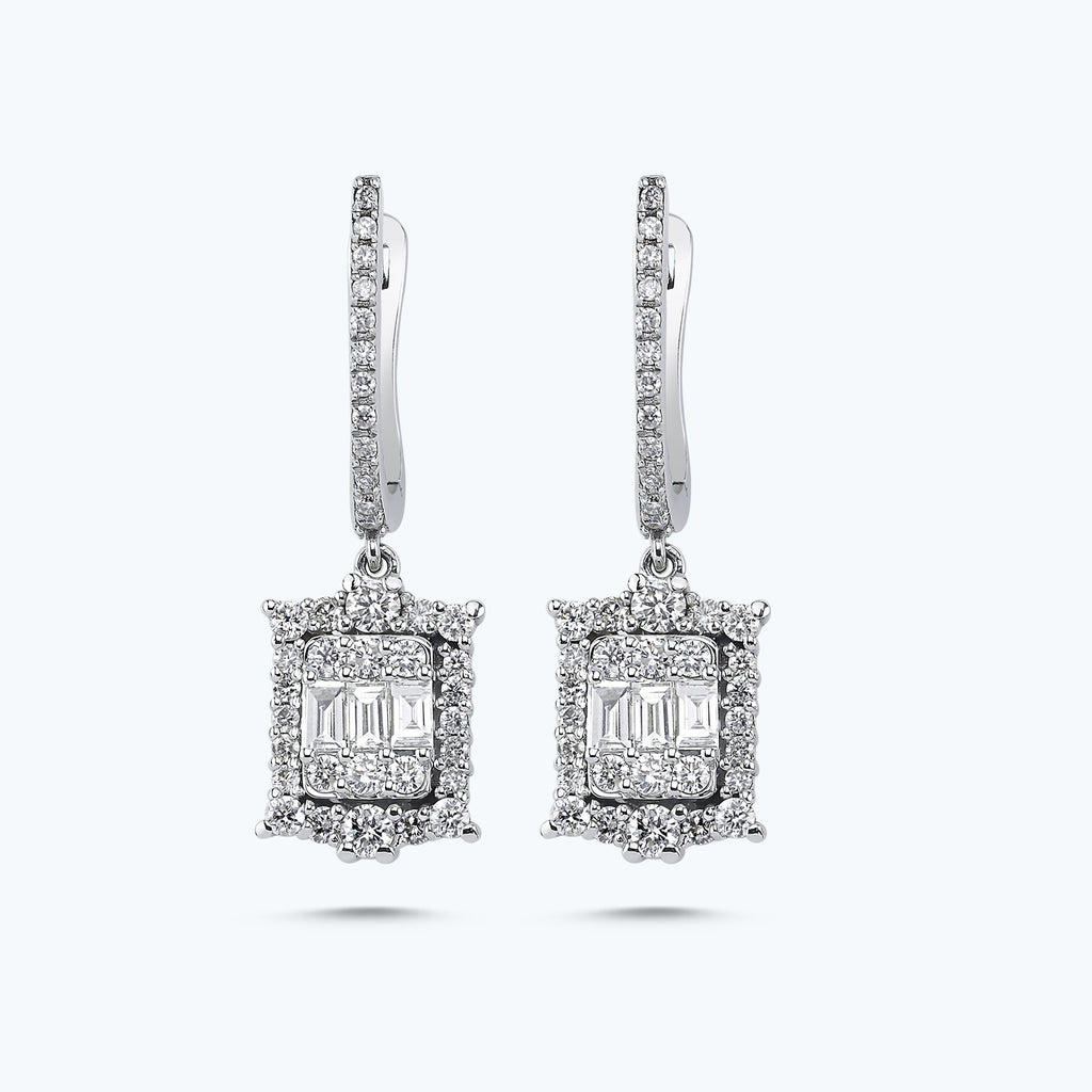 Baguette Diamantohrring