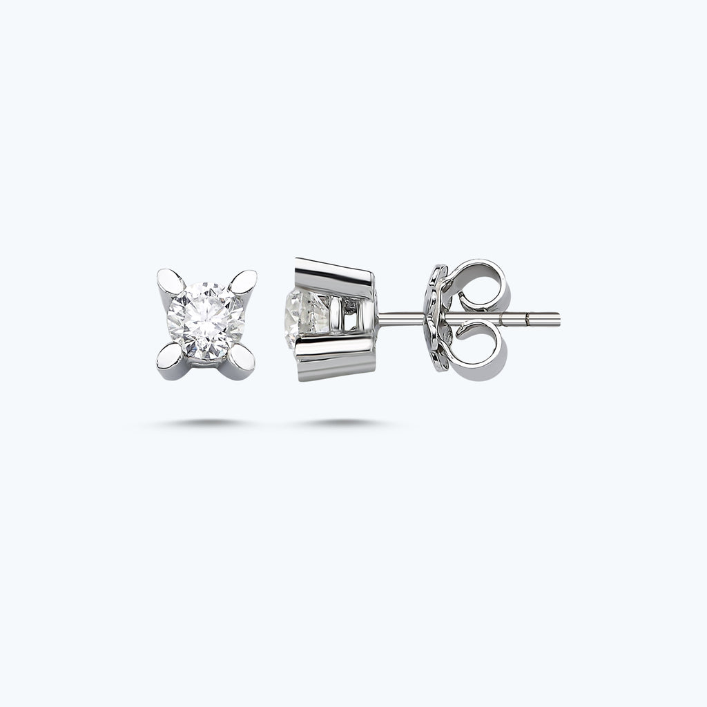 Boucles d'Oreilles Diamant Solitaire