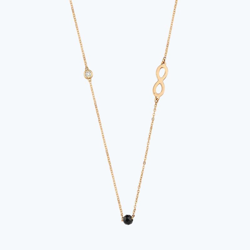 Unendlichkeit Diamantkette mit Spinell Steine