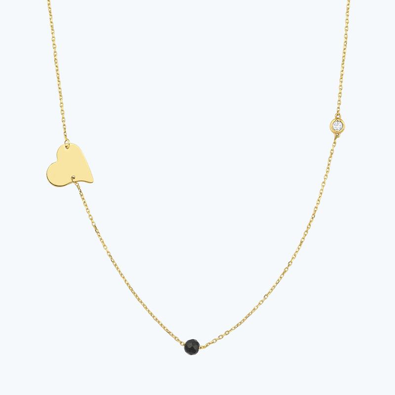 Herz Diamantkette mit Spinell