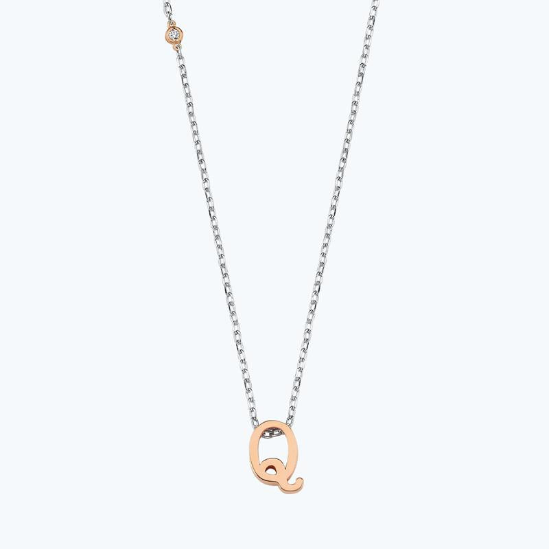 Buchstabe Q Silber Diamantkette