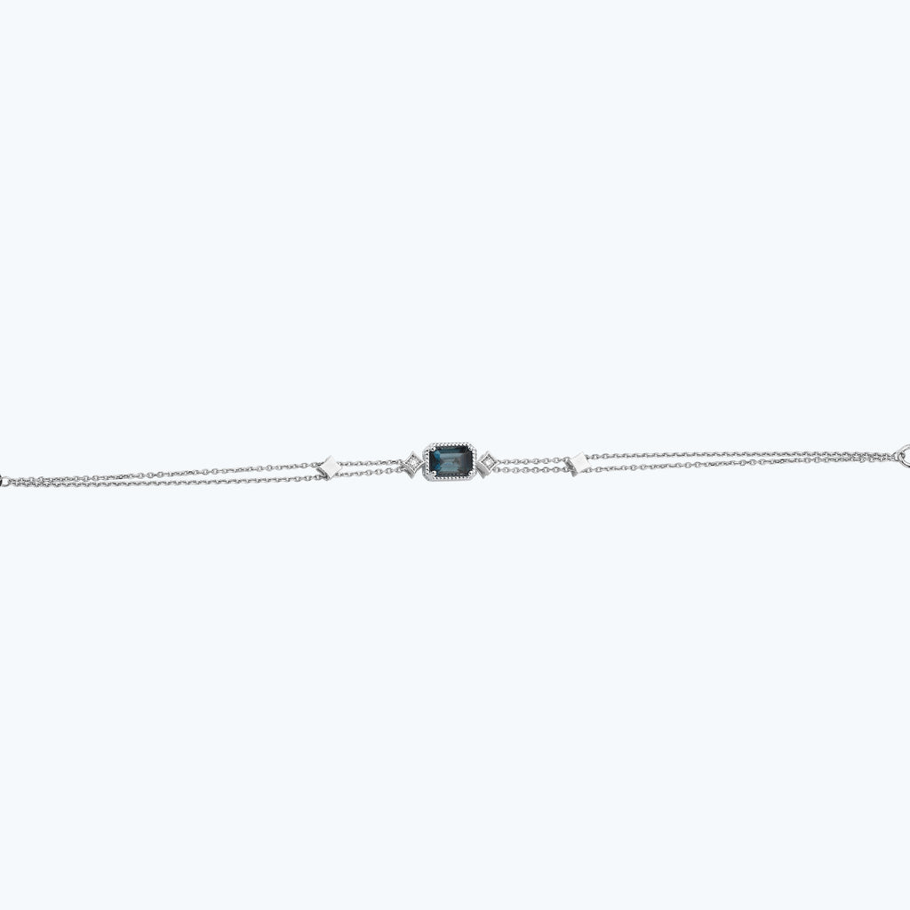 Diamond Topaz Stone Baguette Bracelet
