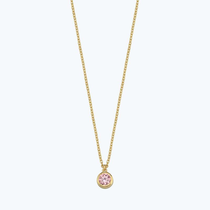 Collier Or Pierre Colorée
