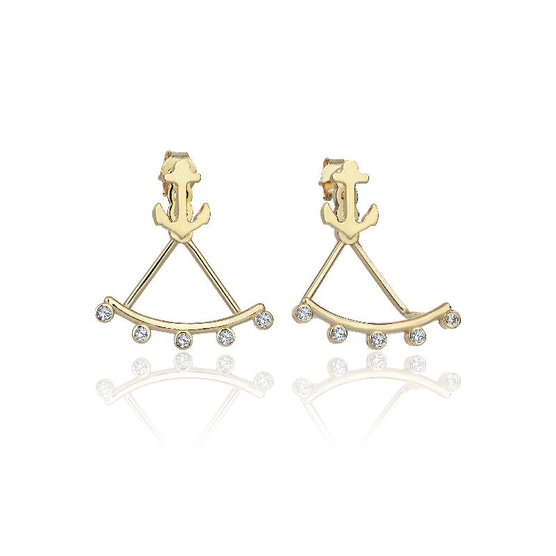 Marin Anchor Gold Earrings
