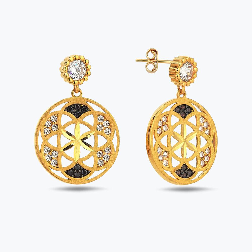 Boucles d'Oreilles Or Fleur de Vie 22K