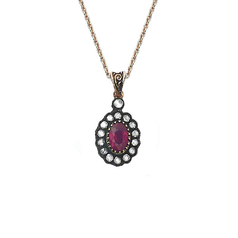 Collier Diamant Rubis