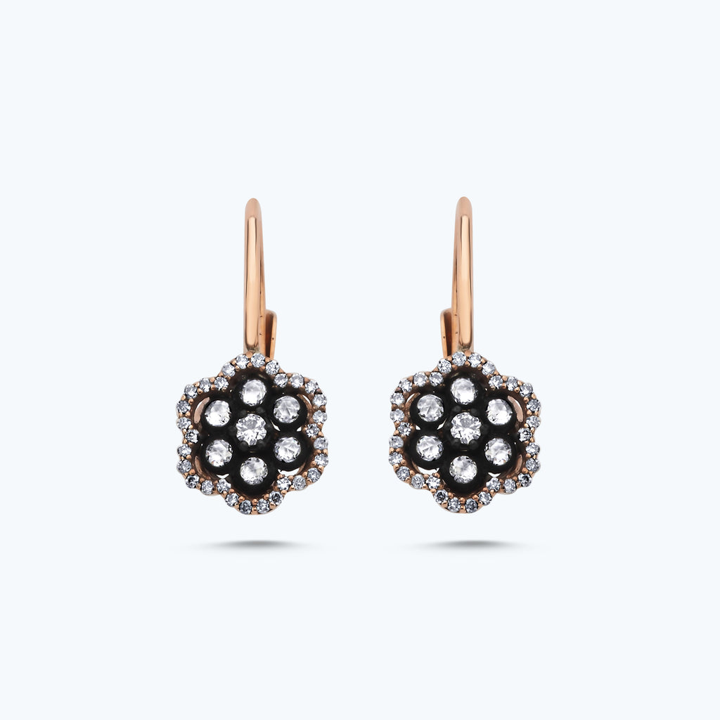 Boucles d'Oreilles Diamant Taille Rose 