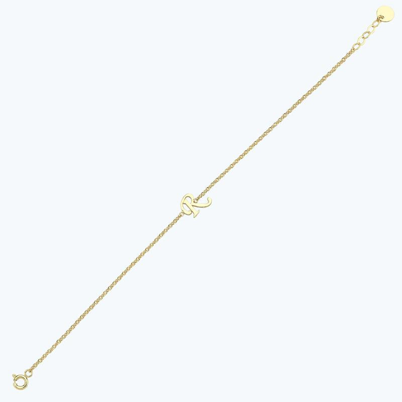 Buchstabe R Goldarmband