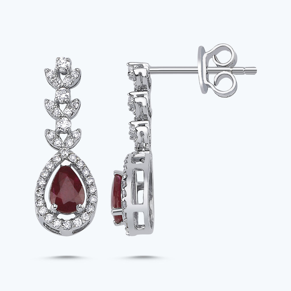 Ruby Diamond Earrings