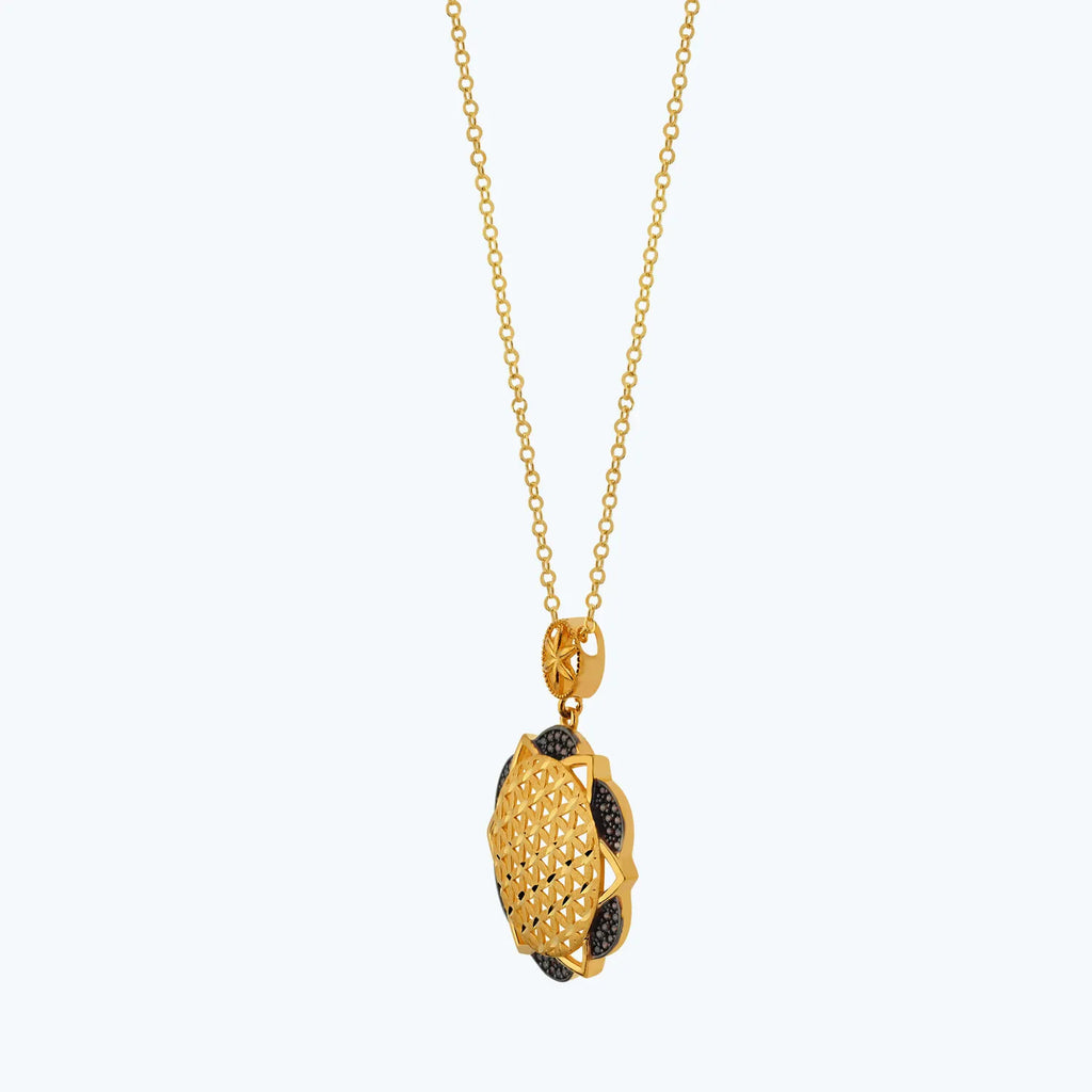 22K Mandala Gold Necklace