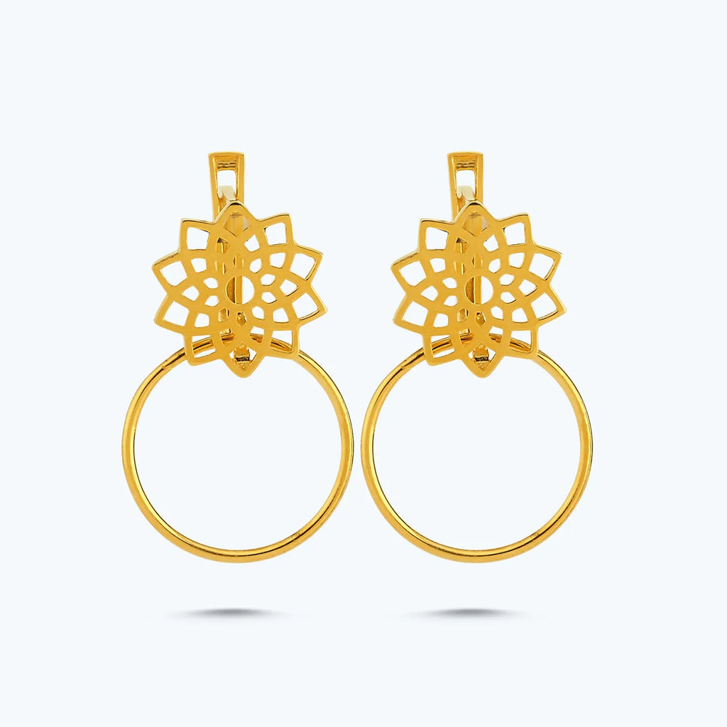 22K Boucles d'oreiles Or Mandala