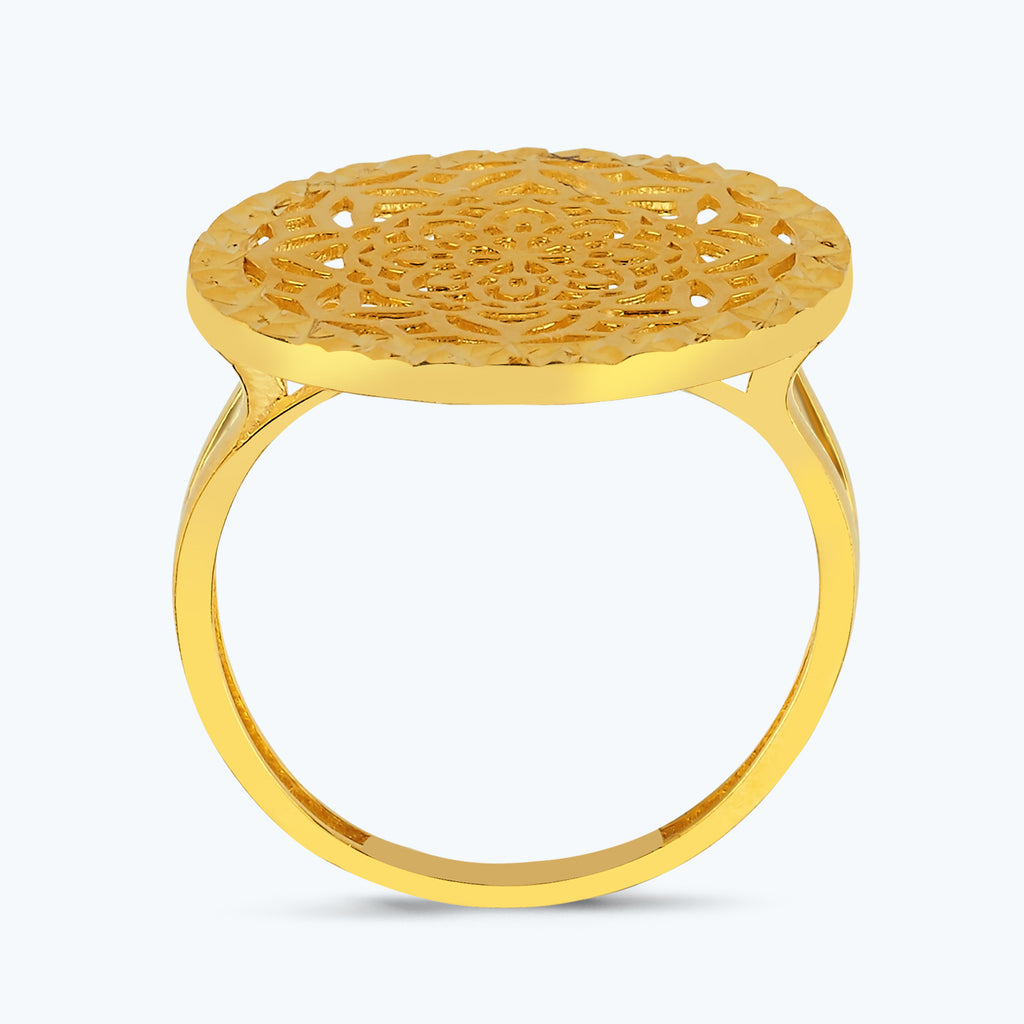 22K Mandala Gold Ring