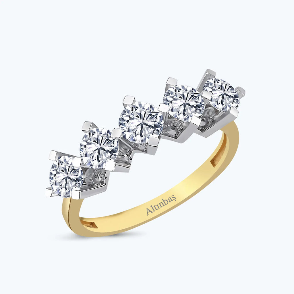 Five Stone Gold Ring