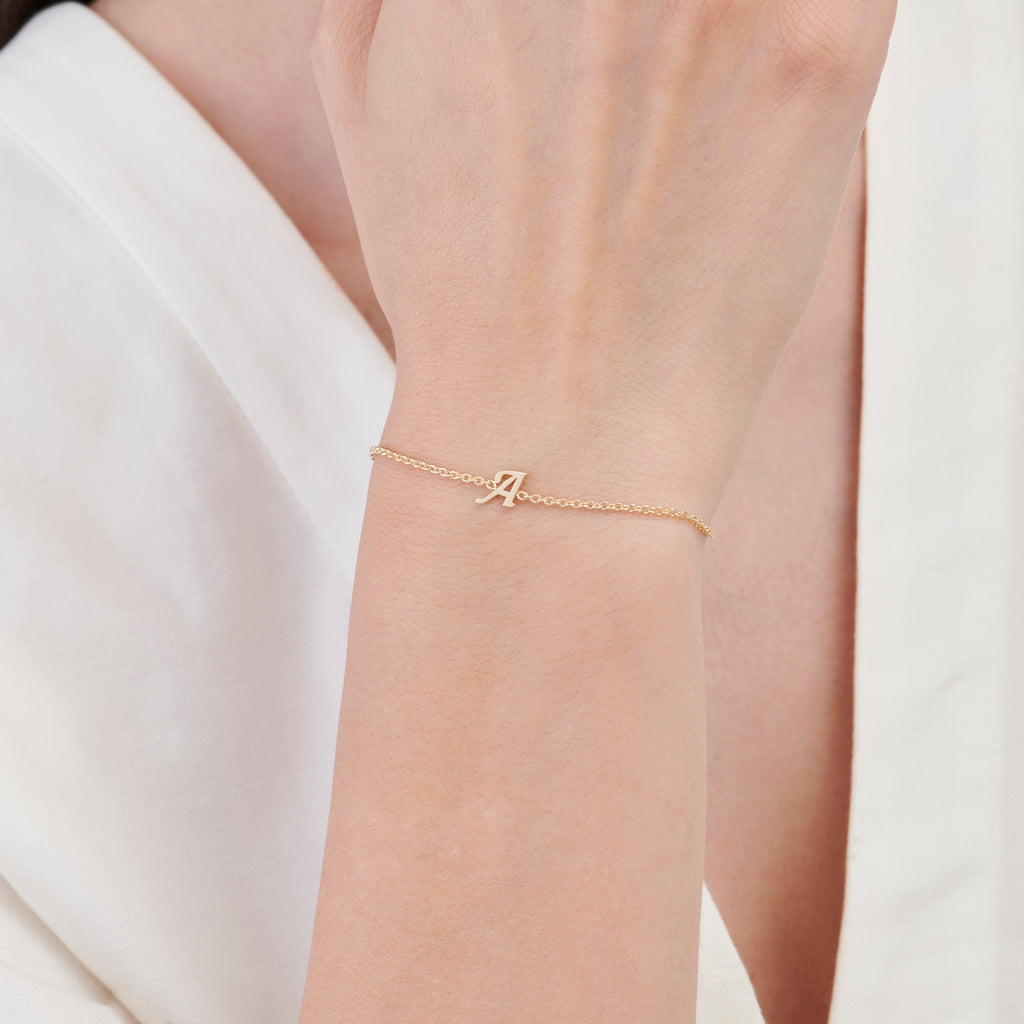 Letter A Gold Bracelet