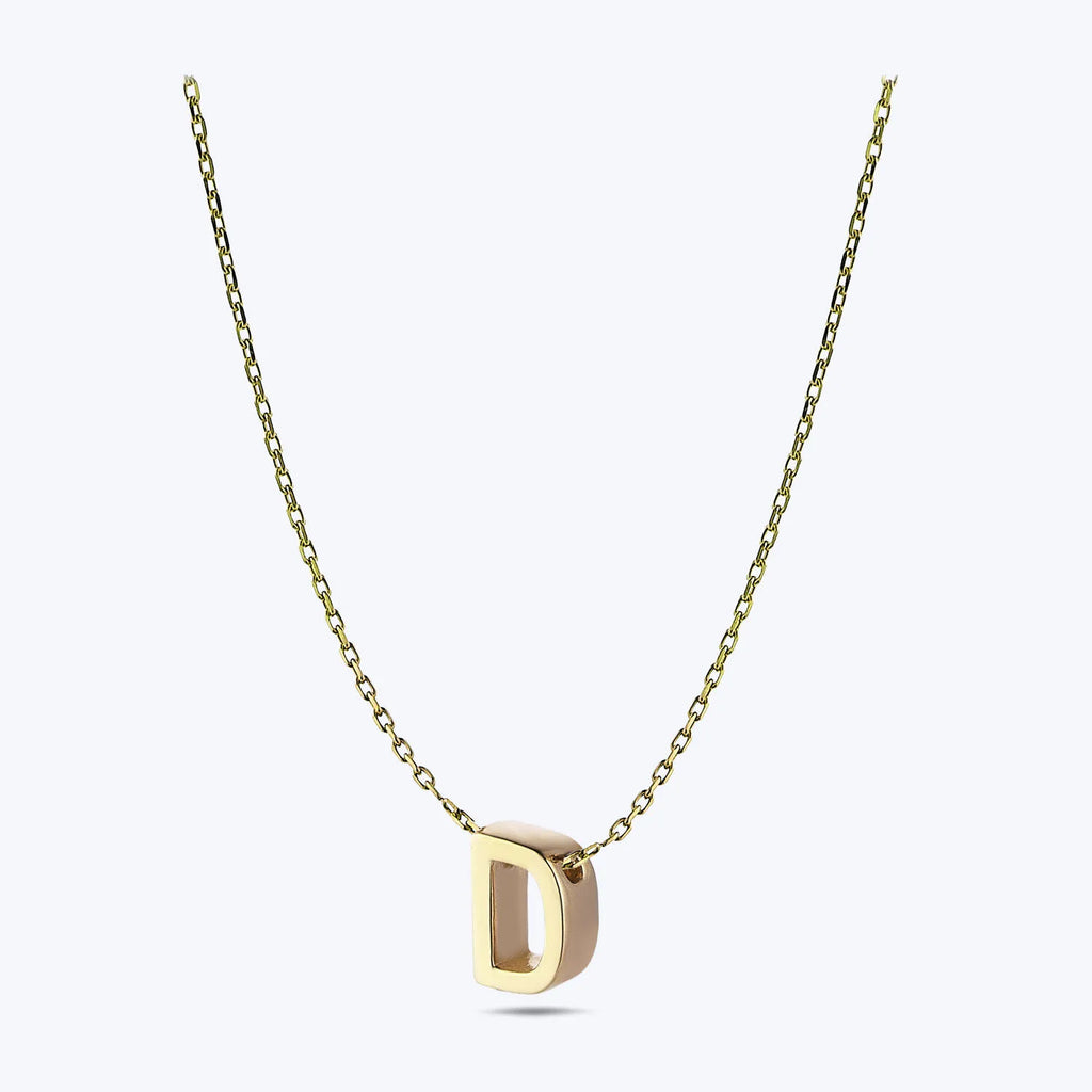 Letter D Gold Necklace