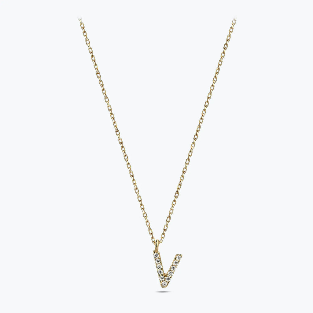 Collier Or Lettre V