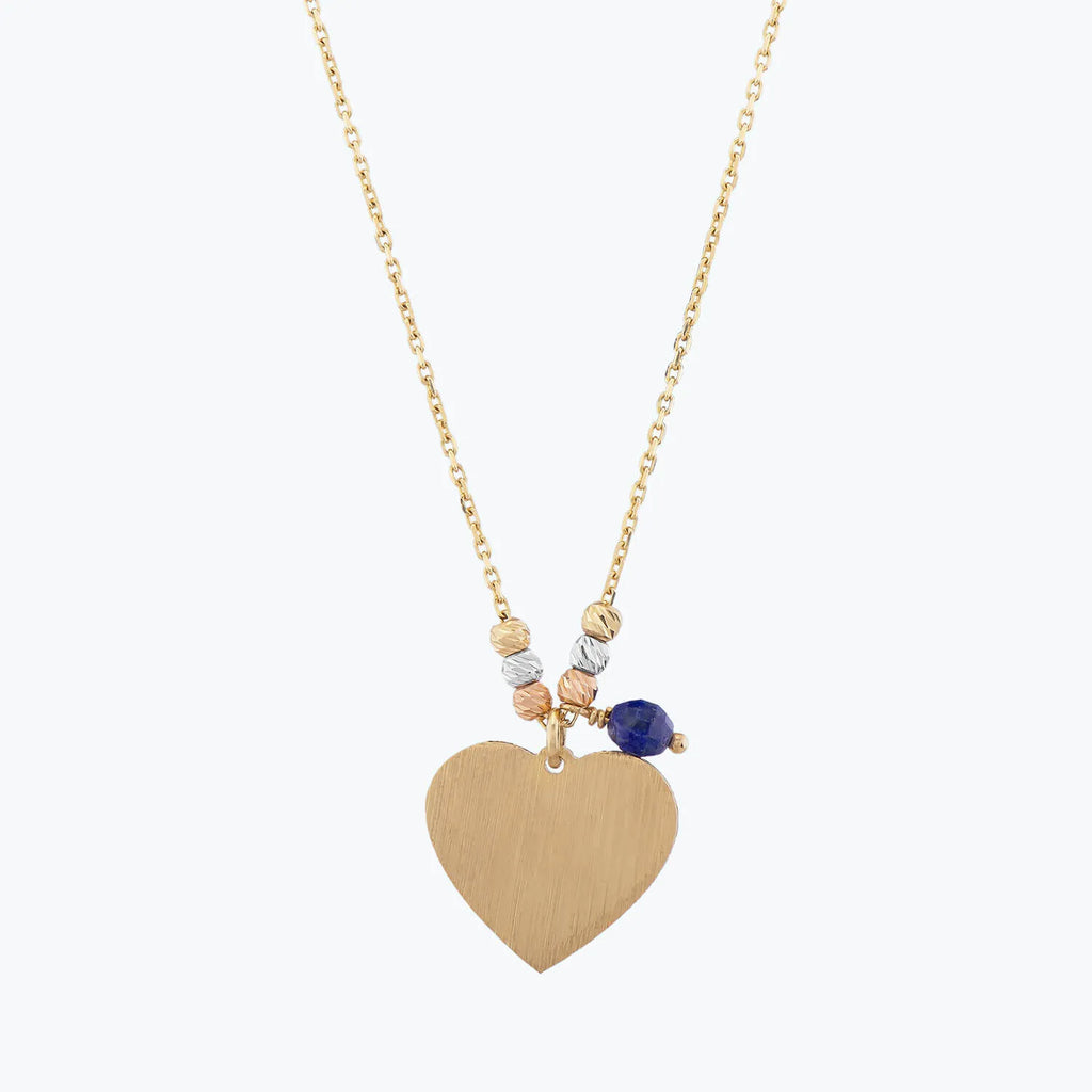 Marin Collier Or Coeur & Pierre Lapis