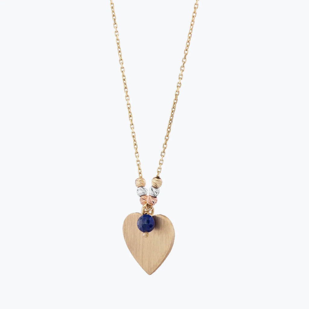 Marin Collier Or Coeur & Pierre Lapis