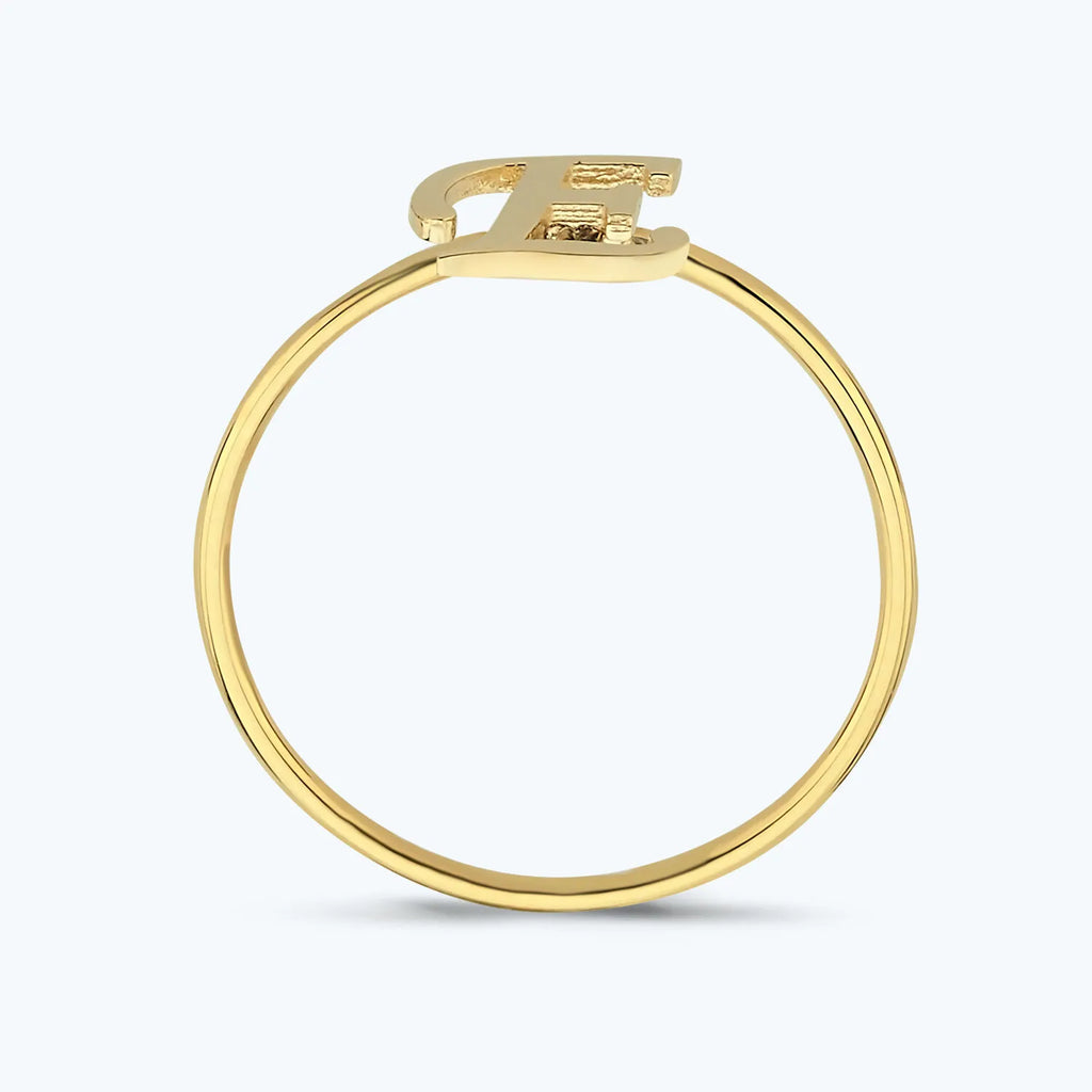 Bague Or Lettre E