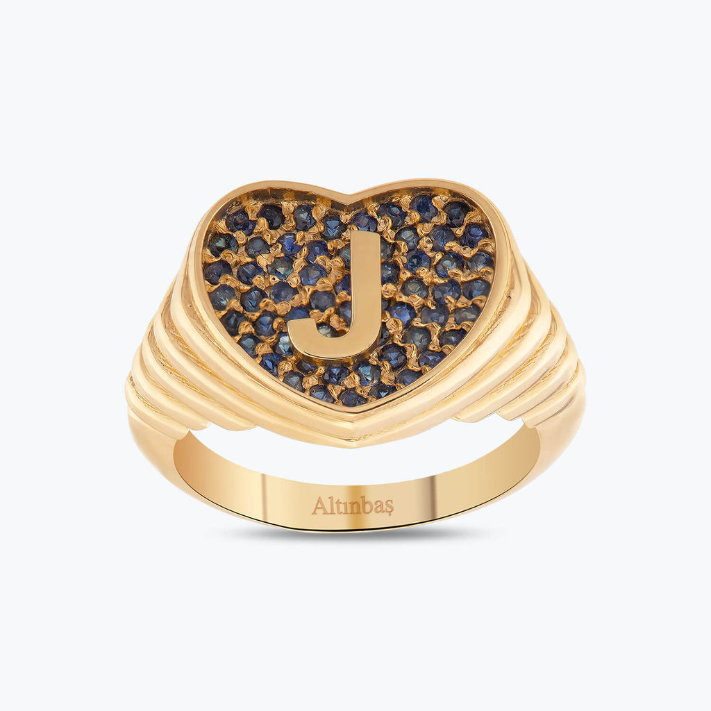 Marin Letter J Gold Ring