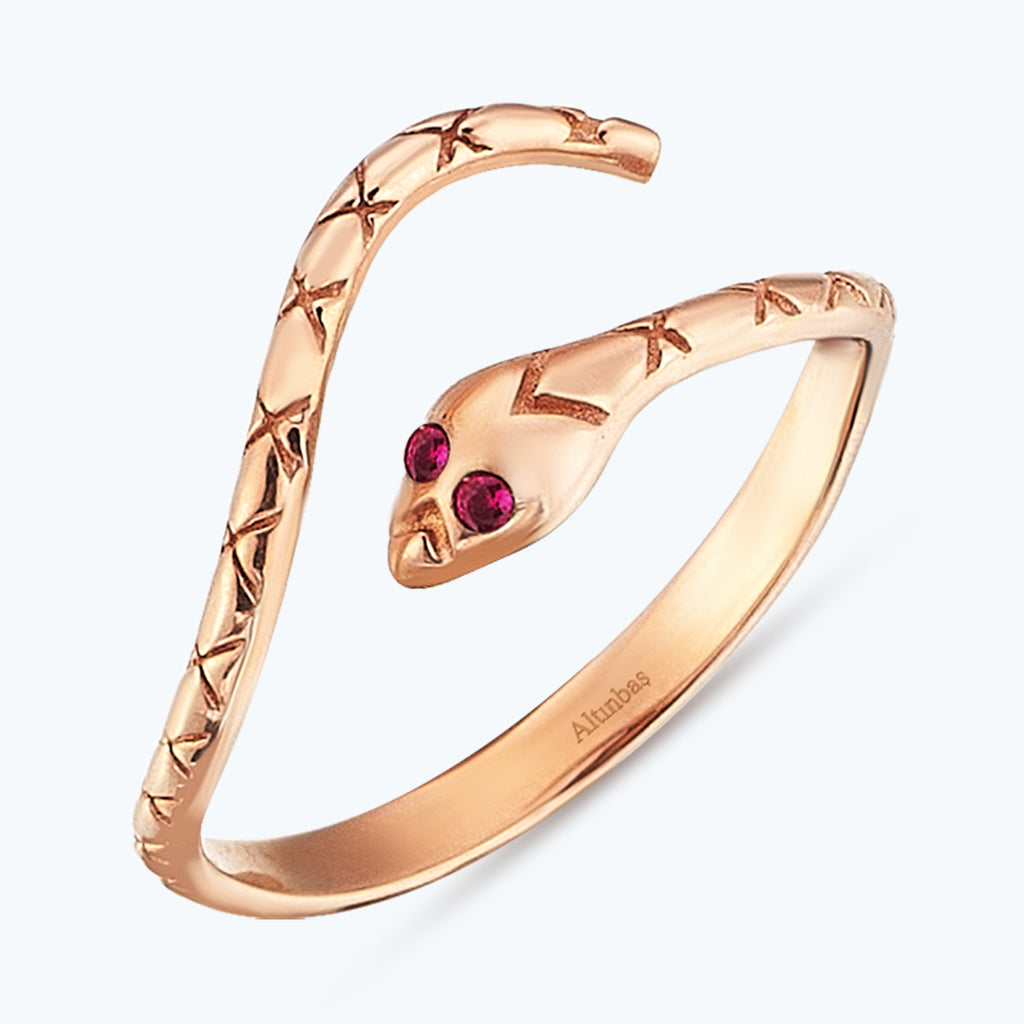 Snake Ruby Gold Ring
