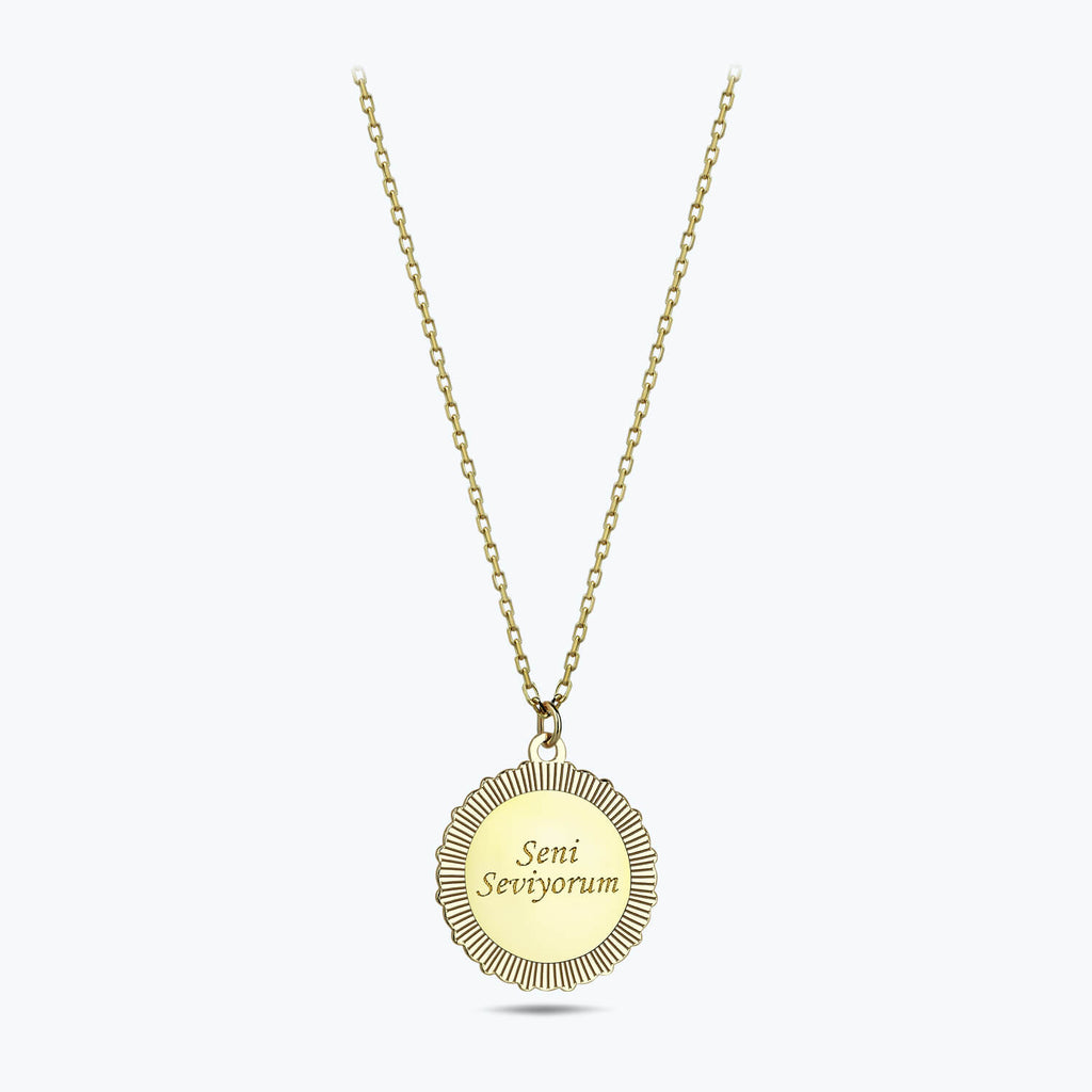 Altinbas Life Seni Seviyorum Gold Necklace