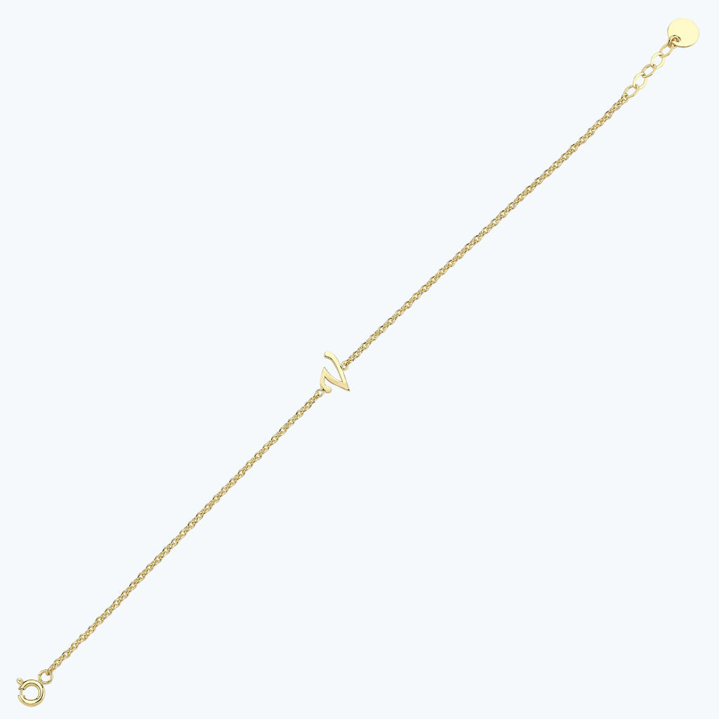 Letter V Gold Bracelet