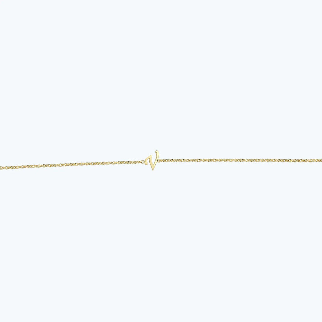 Letter V Gold Bracelet