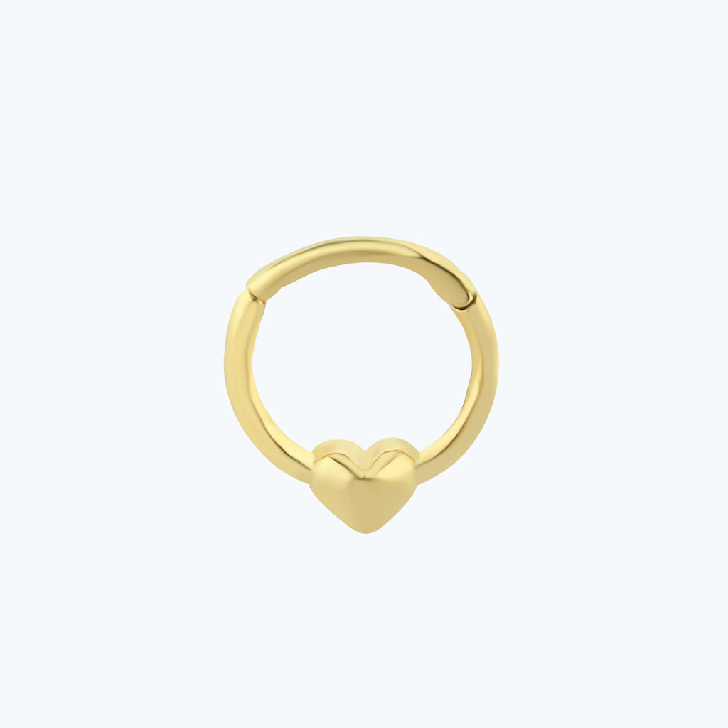 Heart Gold Hoop Clicker Piercing