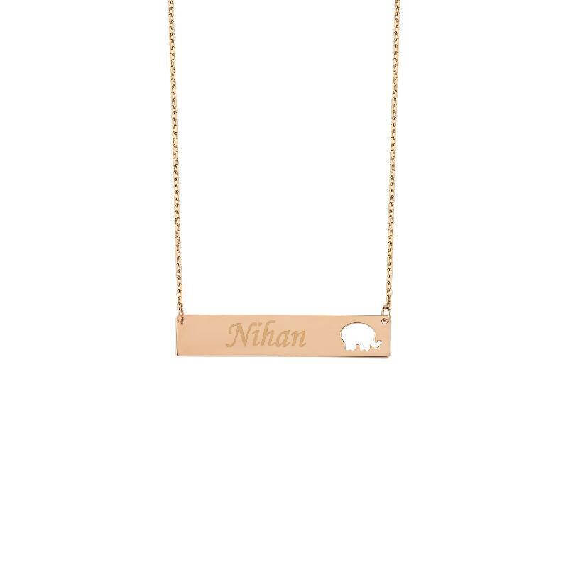 Name Elephant Gold Necklace