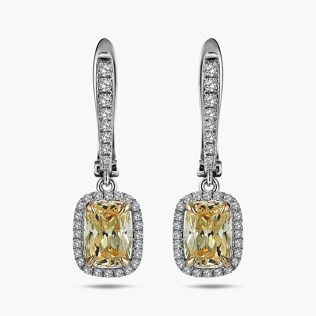Boucles d'Oreilles Diamant Topaze Jaune