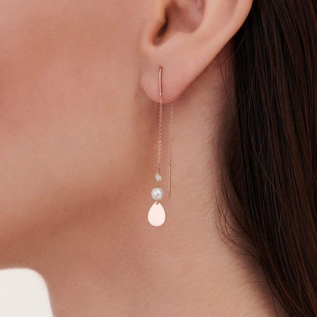 Perle Diamantohrring