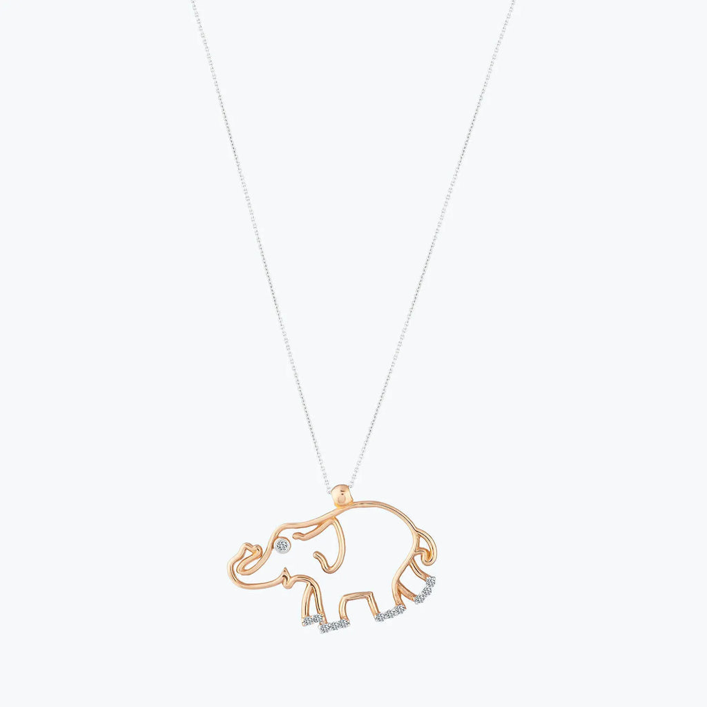 Elephant Diamond  Necklace- Surprise