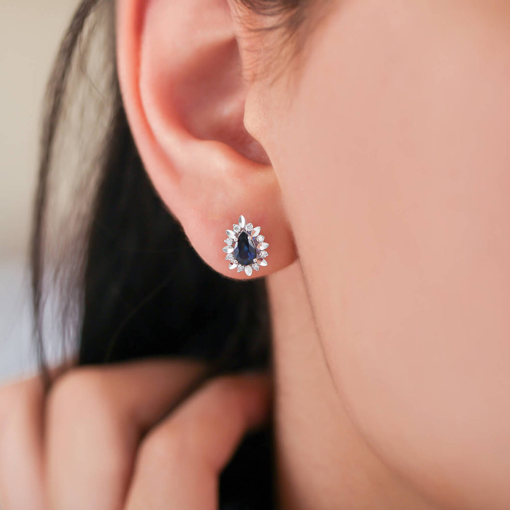 Sapphire Diamond Earrings