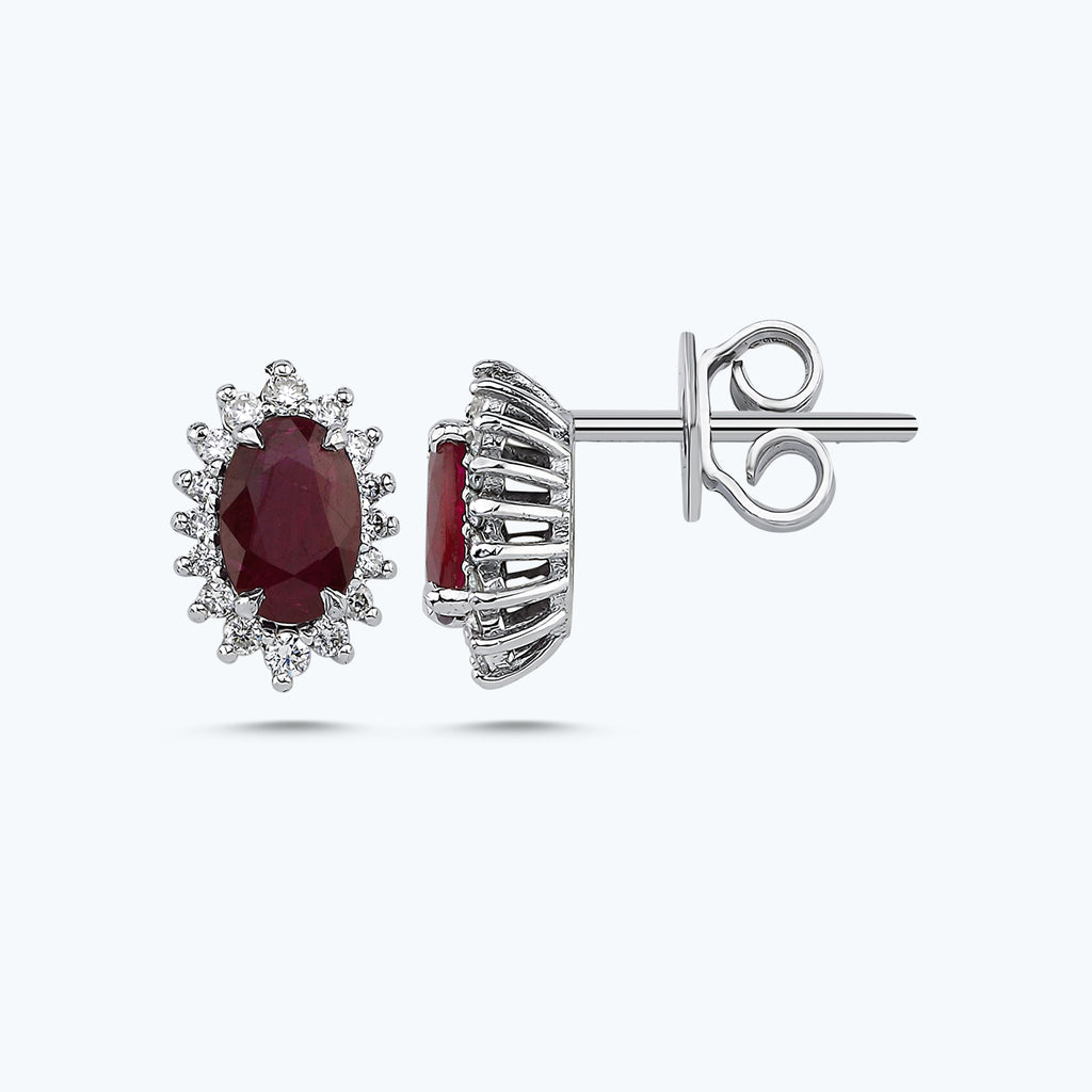 Ruby Diamond Earrings