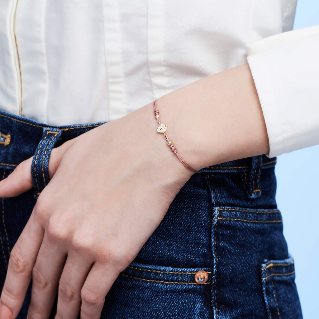 Heart Gold Cord Bracelet